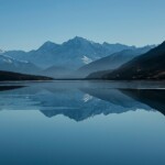 Snow-capped mountains reflected in a calm alpine lake mountain lake foogallery sample image 1