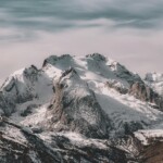 Snow-covered mountain range under cloudy sky snowy peaks foogallery sample image 3